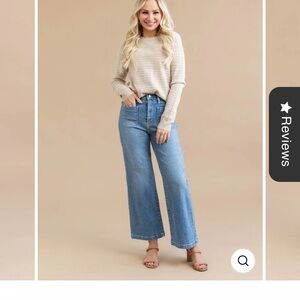 Just Black Light Denim Patch Pocket Wide Leg